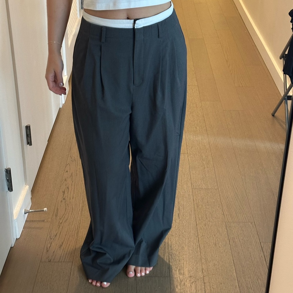OAK + FORT | Oversized Charcoal Trousers